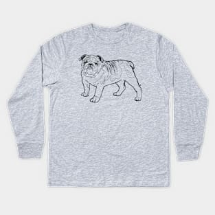 Bulldog Sketch Kids Long Sleeve T-Shirt